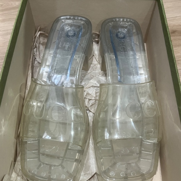 GUCCI CLEAR JELLY MULES - Picture 2 of 5